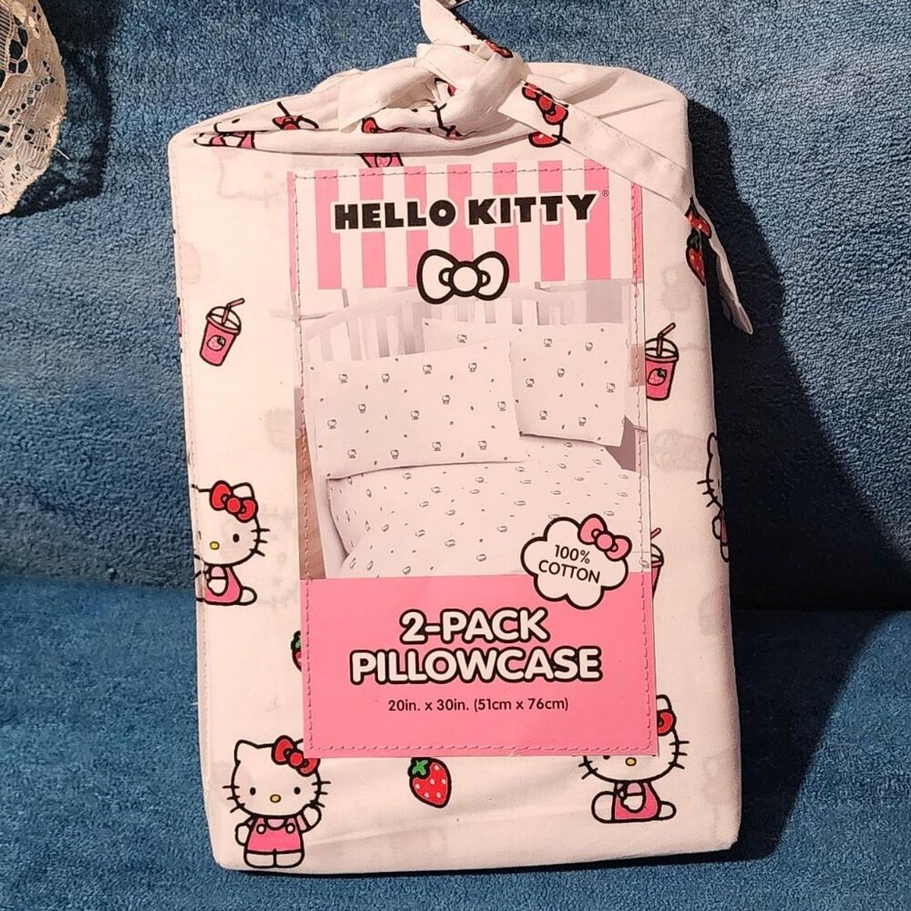 Hello Kitty Strawberry Milkshake 2 Pack Pillowcase Set